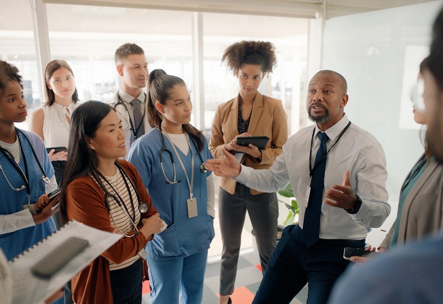 Medical professionals in a group discussion Medical professionals in a group discussion